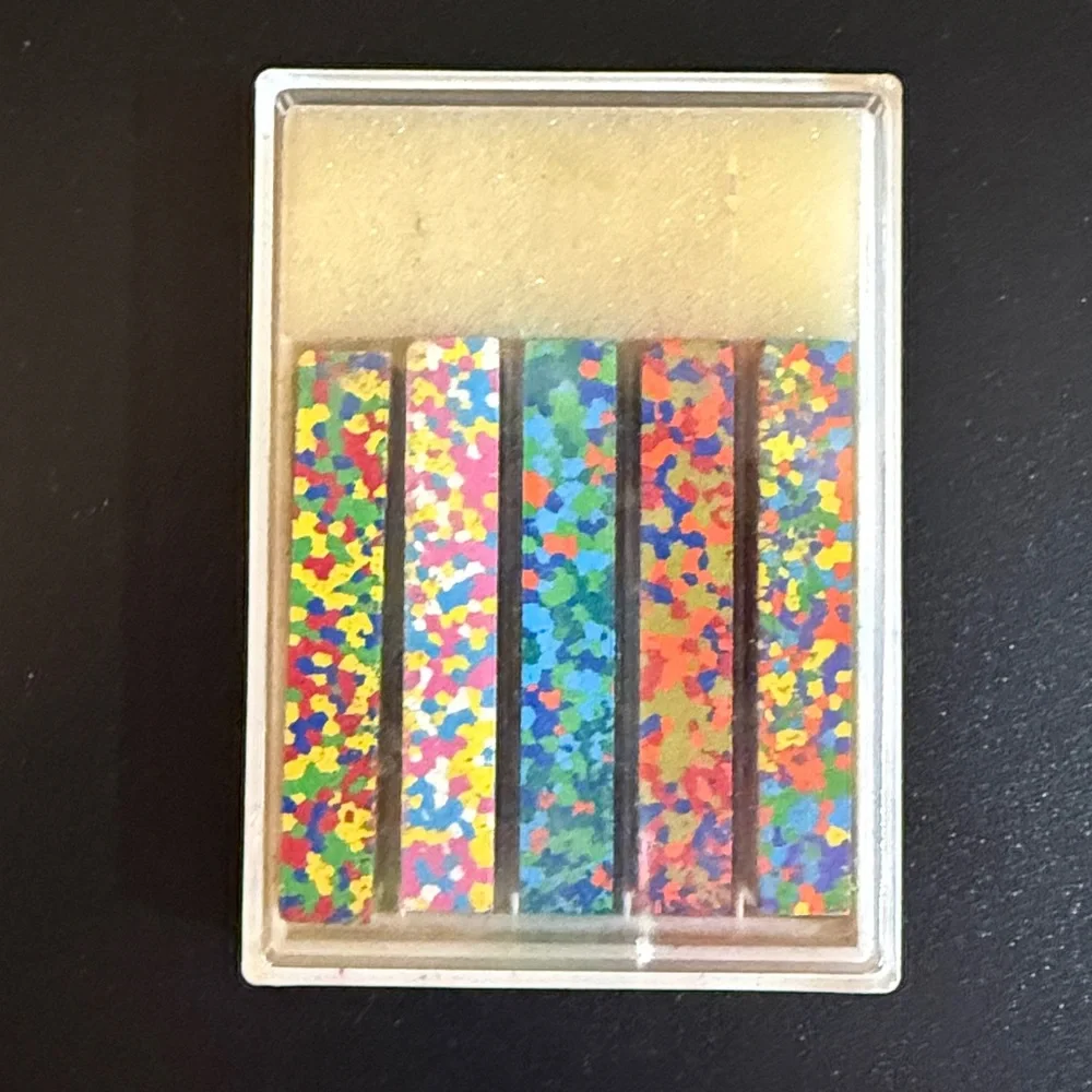 Two sets of Japanese Dot Flower multicolor crayons